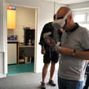 A member of the Generational Gamers Group tries out virtual reality technology