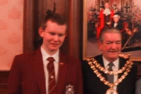 James Palmer during his visit to Wigan Town Hall in 2003, when he was just 16