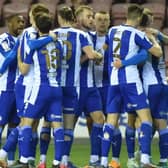 The Latics players celebrate against Fleetwood in midweek