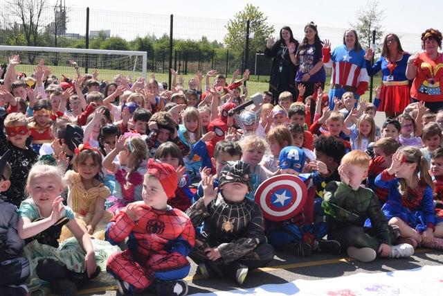 The whole school came together to remember superhero Holly Prince