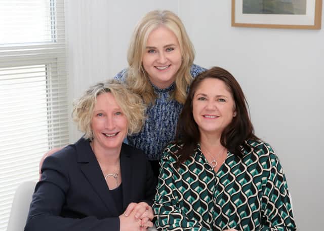 Victoria Melling, back, with newcomers to VM Family Law solicitor Mandy Rimmer and paralegal Vicky Jolley