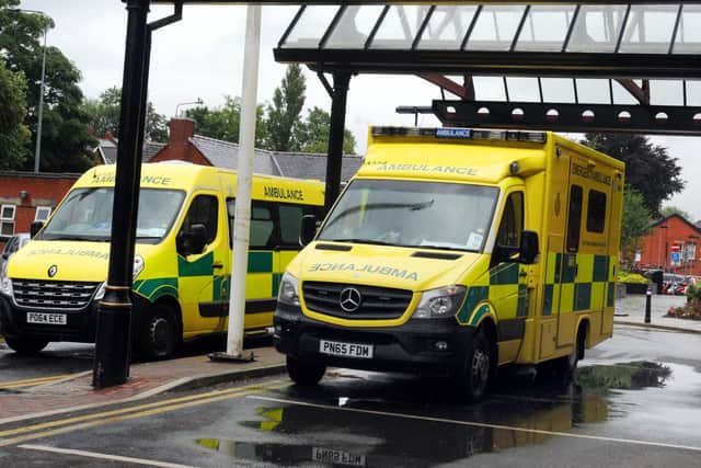Ambulances outside Wigan Infirmary