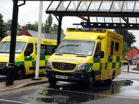 Ambulances outside Wigan Infirmary