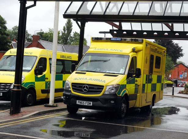 Ambulances outside Wigan Infirmary