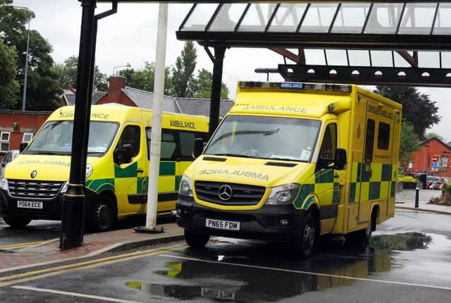 Ambulances outside Wigan Infirmary
