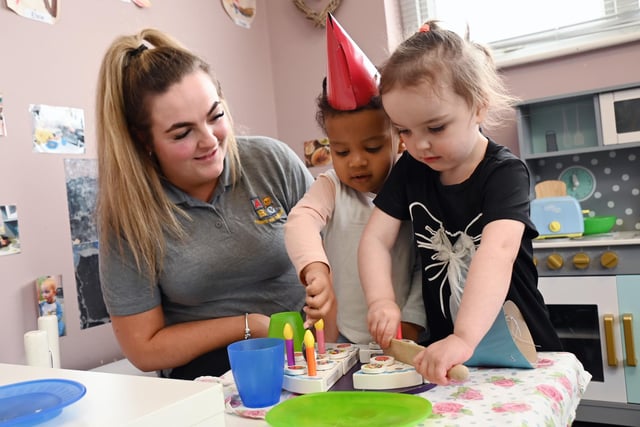 Staff and children at ABC Nursery and Pre-School, Orrell, celebrate their 30th anniversary.