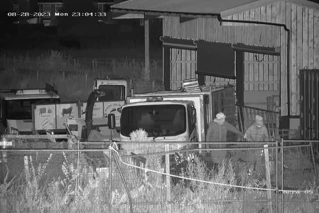 CCTV captured by Brian Lee as equipment was being taken from his tree surgery business in Hindley