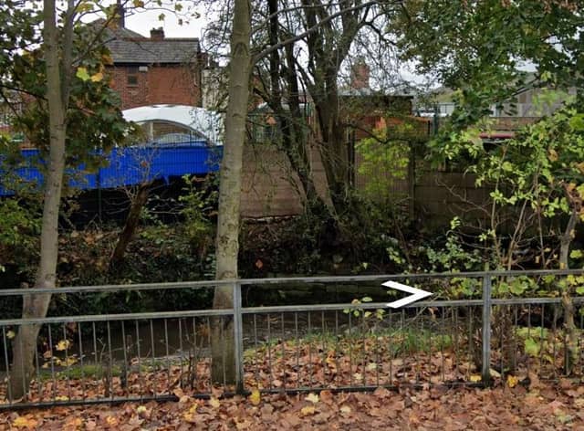 Borsdane Brook at the end of Lowe Mill Lane, Hindley, from where an injured woman was rescued
