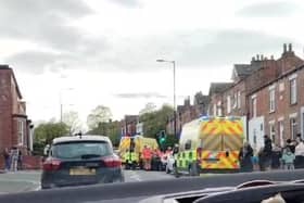 A passing motorist captured the crash scene on Ormskirk Road at its junction with Billinge Road, Pemberton, Wigan