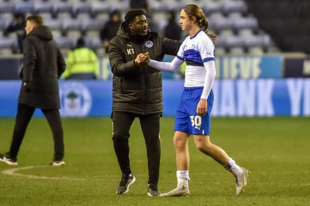 Kolo Toure congratulates Thelo Aasgaard for his performance against Luton
