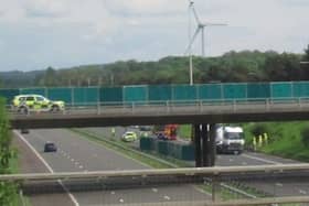 The screened off crash scene on the M58 yesterday