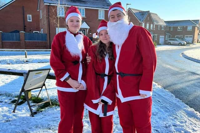 James and his two daughters, Isla and Lydia raised money for MNDA by running 5k dressed as santa.