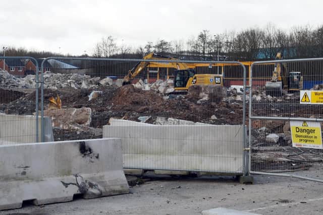 Demolition crews moved in to raze the former Ince Morrisons store