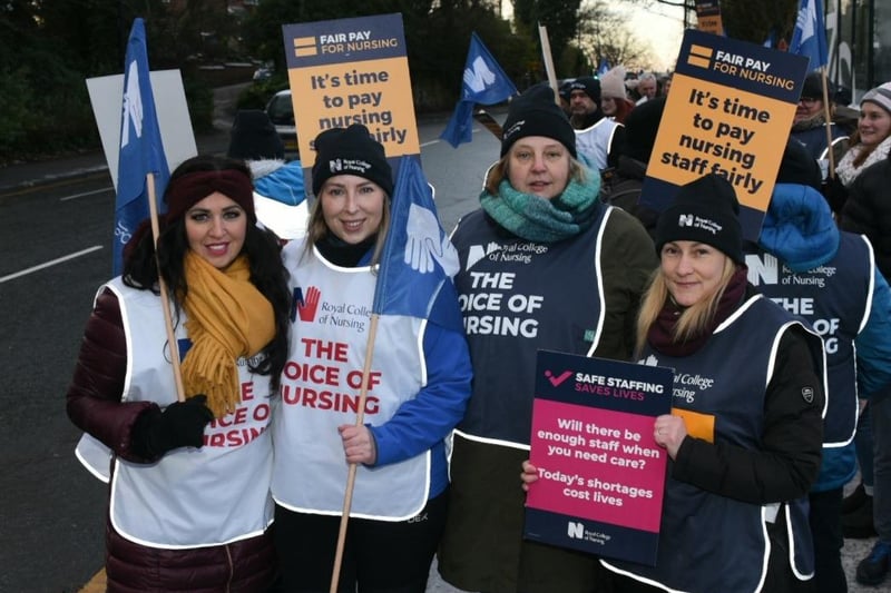 Nurses Natalie Edwards, Claire Moran, Andrea Nickeas and Christina Mills