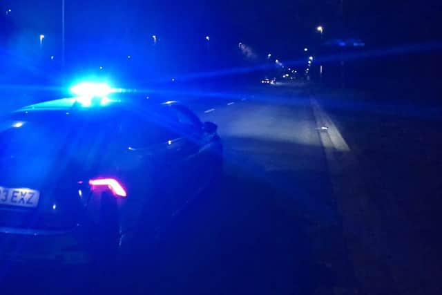 Police officers descended on Pimbo Industrial Estate after reports of a car meet