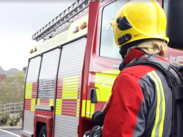 Firefighters spent an hour helping the man