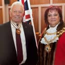 New High Sheriff of Greater Manchester Martin Ainscough with the Mayor of Wigan, Coun Debbie Parkinson