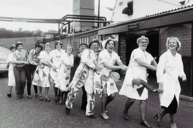 Staff at the Heinz factory at Standish enjoy a party before it closed in 1981