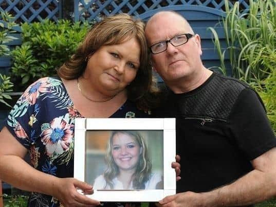 Trevor Fairhurst and wife Sheila with a picture of their beloved daughter Carly