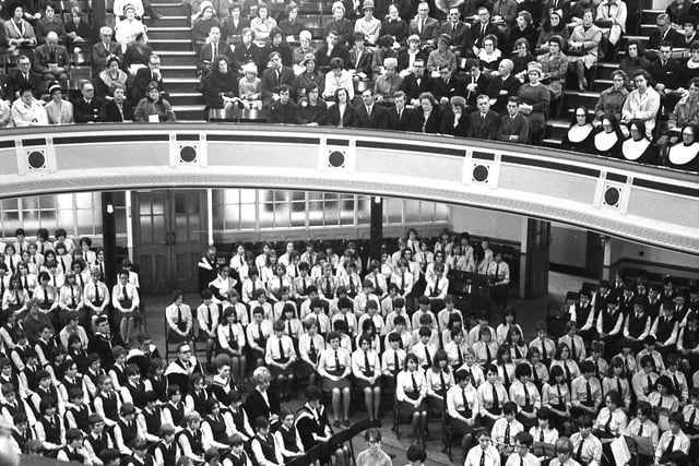 RETRO 1966 - Notre Dame High School speech day at the Queens Hall Wigan.