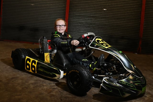 Elsie Gannon, nine, from Appley Bridge, pictured at Three Sisters Race Circuit, Ashton-in-Makerfield.