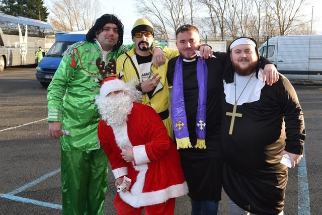 Latics fans in fancy dress at Middlesbrough