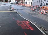 Road works on Preston Road, Standish, near Pepper Lane junction.