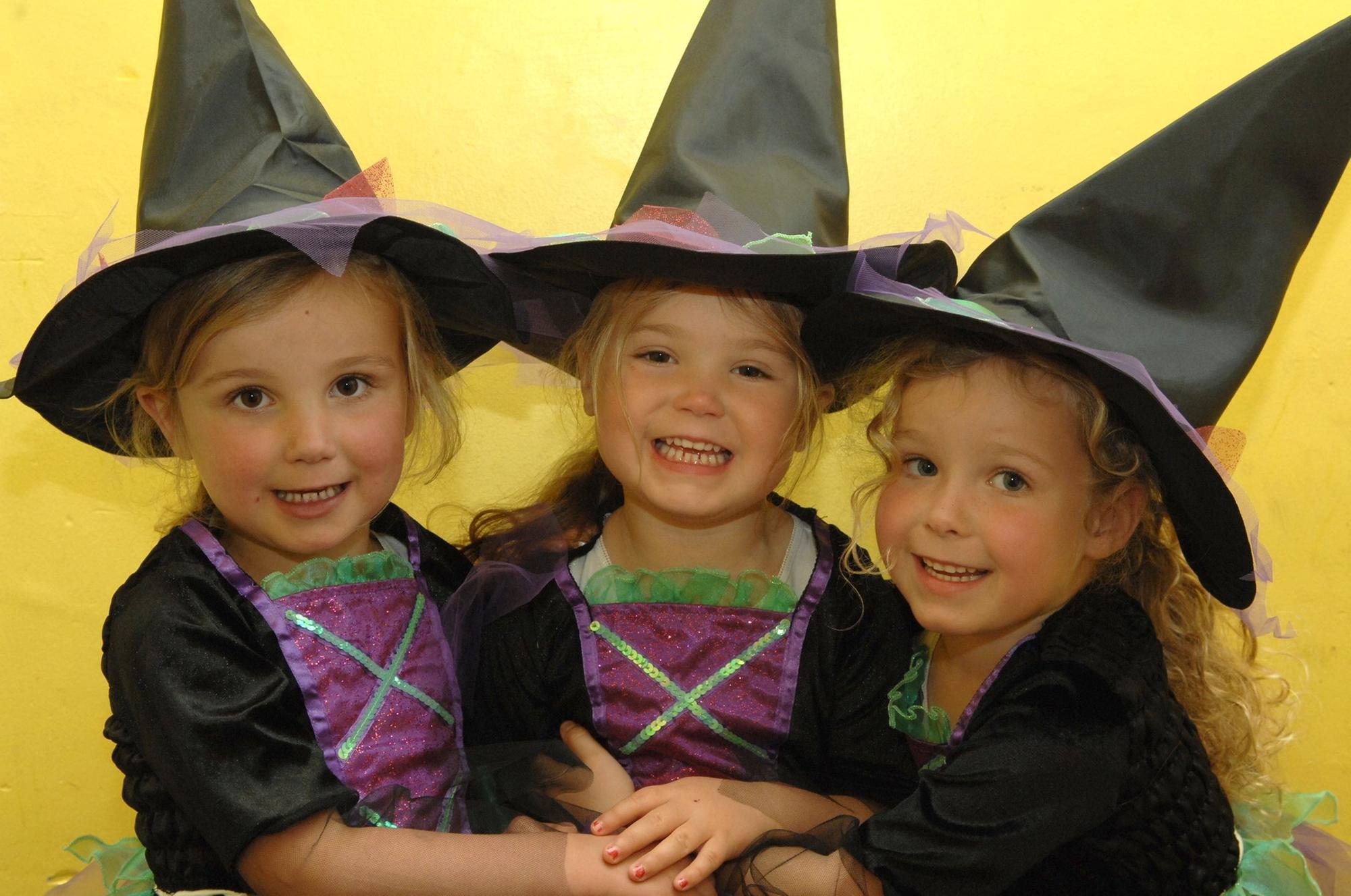 Sisters Molly, Daisy and Mae enjoy a Halloween party for residents of Beech Hill