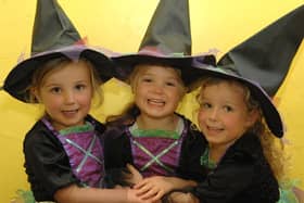 Sisters Molly, Daisy and Mae enjoy a Halloween party for residents of Beech Hill
