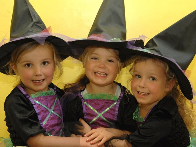 Sisters Molly, Daisy and Mae enjoy a Halloween party for residents of Beech Hill
