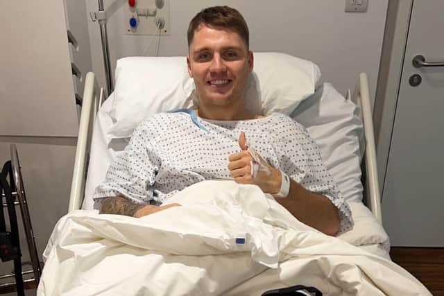 Jason Kerr is in good spirits after undergoing knee surgery