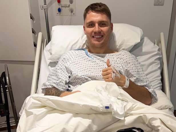 Jason Kerr is in good spirits after undergoing knee surgery