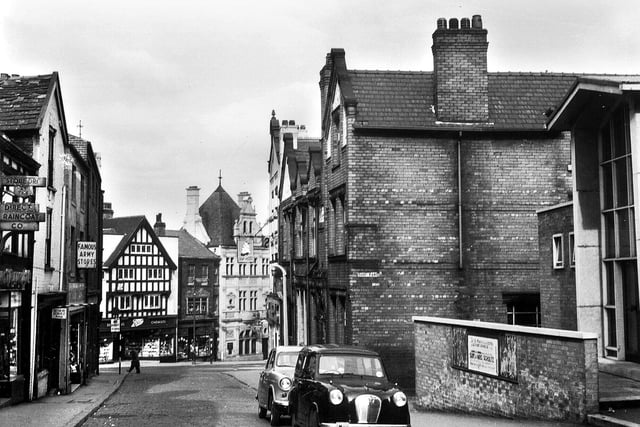 A view down Millgate in the 1960s with the Famous Army Stores on the left and the Ship Inn and Salvation Army premises on the right.