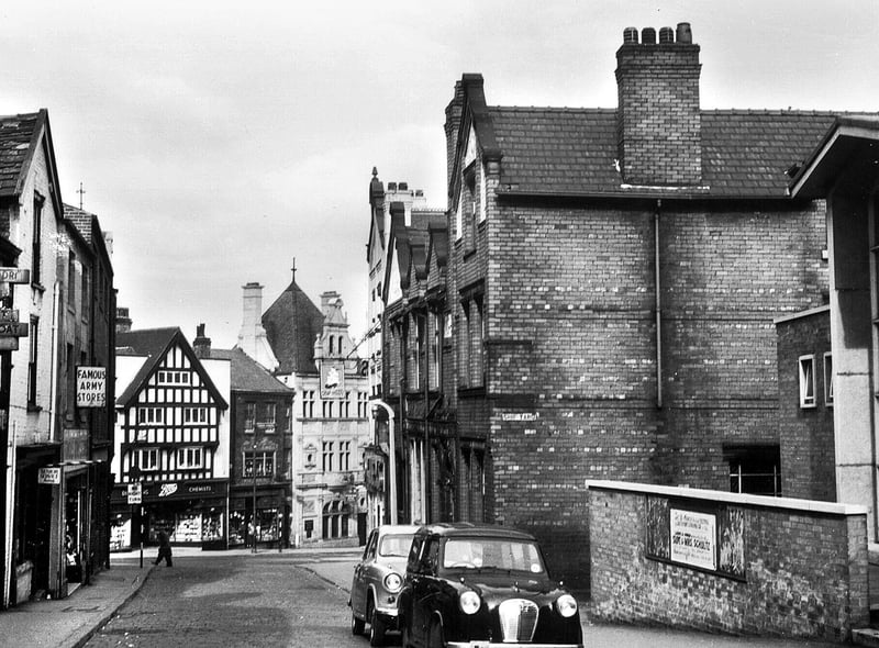 A view down Millgate in the 1960s with the Famous Army Stores on the left and the Ship Inn and Salvation Army premises on the right.