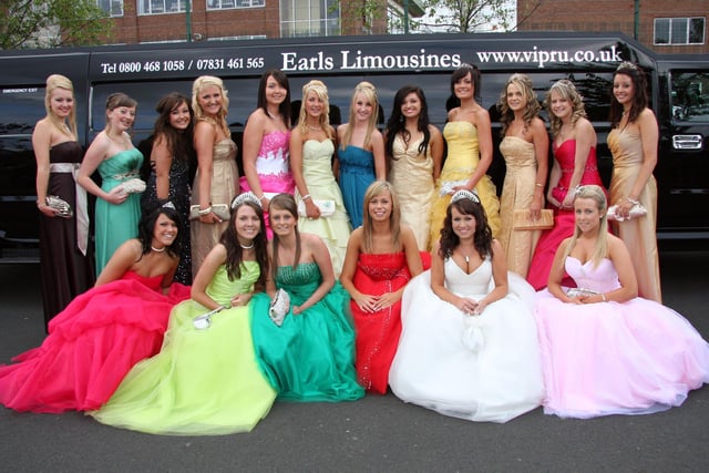 Lowton High School Leavers Ball at The Park Suite Haydock Park - The class of 2009 ladies arrive in their Limousine.