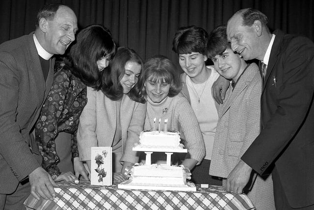 RETRO 1966  - Queen's Hall Methodist Youth Club Wigan, celebrate their 21st anniversary.