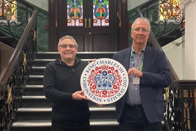 Coun Chris Ready and council leader, Coun David Molyneux  announce borough's coronation celebrations