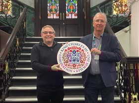 Coun Chris Ready and council leader, Coun David Molyneux  announce borough's coronation celebrations