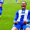 Maleace Asamoah Junior celebrates his equaliser against Barnsley