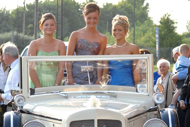 Abraham Guest High School Leavers' Ball, JJB Stadium.
from left, Samantha Clayton, Lauren Penworth and Stephanie Cain.