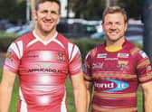Ryan Hoffman and Ryan Hinchcliffe posed in their old kits (Credit: Ryan Hoffman Instagram)