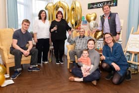 Bill Clarkson with his family and friends