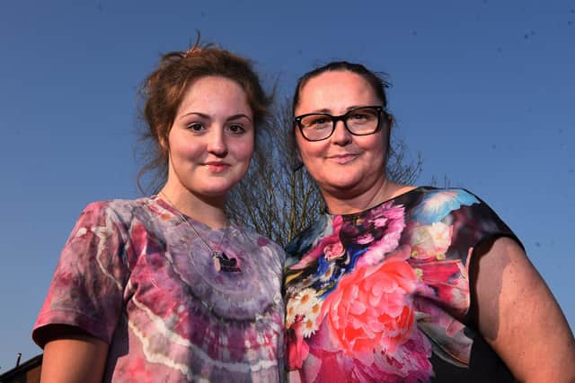 Grace Lackie, 15, from Appley Bridge, is preparing to swim the channel as part of a relay team, raising funds for The Alexa Trust, a charity supporting  parents with babies in neonatal, pictured with mum Carrianne Lackie, right.