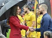 The Princess of Wales meets England captain Sam Tomkins