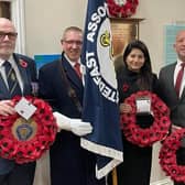The photograph of Martyn Smethurst, right, with war medals on the left-hand side of his jacket