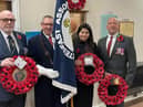The photograph of Martyn Smethurst, right, with war medals on the left-hand side of his jacket