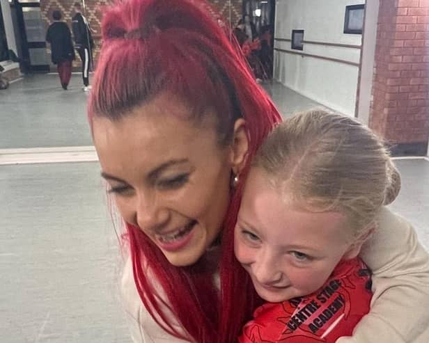 Diane Buswell with Poppy, a pupil at Nicky Figgins Centre Stage Academy.