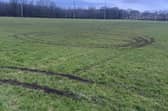 The pitch damage at Wigan St Judes due to anti-social behaviour
