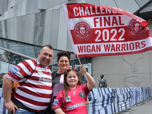 Wigan fans show off their flags
