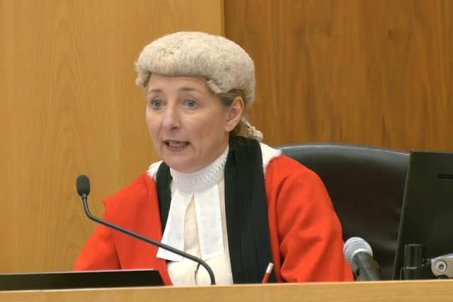 Screen grab taken from PA Video of Mrs Justice Yip reading her remarks at Manchester Crown Court at the sentencing of 16-year-olds Scarlett Jenkinson and Eddie Ratcliffe for the murder of teenager Brianna Ghey
